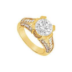 Diamond Engagement Ring : 14K Yellow Gold - 1.00 CT Diamonds