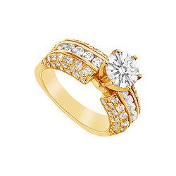 Diamond Engagement Ring : 14K Yellow Gold - 2.75 CT Diamonds
