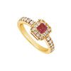 Image 1 : Ruby And Diamond Engagement Ring : 14K Yellow Gold - 0.50 CT TGW