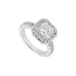 Diamond Engagement Ring : 18K White Gold - 1.00 CT Diamonds
