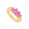 Image 1 : Three Stone Pink Sapphire Ring : 14K Yellow Gold - 0.50 CT TGW