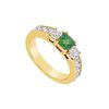 Image 1 : Emerald And Diamond Ring : 14K Yellow Gold - 1.00 CT TGW