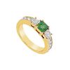 Image 1 : Emerald And Diamond Ring : 14K Yellow Gold - 1.25 CT TGW