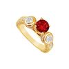 Image 1 : Ruby And Diamond Engagement Ring : 14K Yellow Gold - 2.00 CT TGW