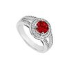 Image 1 : Ruby And Diamond Engagement Ring : 14K White Gold 1.50 CT TGW