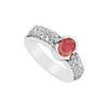 Image 1 : Ruby And Diamond Ring : 14K White Gold - 1.75 CT TGW