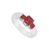 Image 1 : Three Stone Ruby Ring : 14K White Gold - 0.75 CT TGW