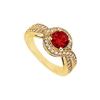 Image 1 : Ruby And Diamond Engagement Ring : 14K Yellow Gold - 1.00 CT TGW