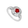 Image 1 : Ruby And Diamond Ring : 14K White Gold - 1.75 CT TGW