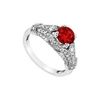 Image 1 : Ruby And Diamond Engagement Ring : 14K White Gold - 0.75 CT TGW