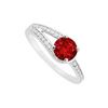 Image 1 : Ruby And Diamond Engagement Ring : 14K White Gold - 0.75 CT TGW