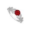 Image 1 : Ruby And Diamond Engagement Ring : 14K White Gold - 0.55 CT TGW