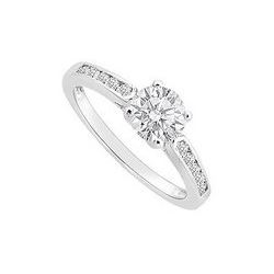 Diamond Engagement Ring : 14K White Gold - 0.50 CT Diamonds