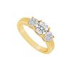 Image 1 : Three Stone Diamond Ring : 14K Yellow Gold - 0.50 CT Diamonds