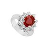 Image 1 : Ruby And Diamond Engagement Ring : 14K White Gold - 2.50 CT TGW