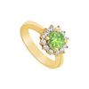 Image 1 : Peridot And Diamond Ring : 14K Yellow Gold - 1.50 CT TGW