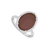 Image 1 : Sterling Silver Chocolate Chalcedony And Cubic Zirconia Ring 15.08 CT TGW