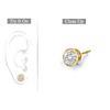 Image 1 : Mens 14K Yellow Gold : Bezel-Set Round Diamond Stud Earrings 0.50 CT. TW.