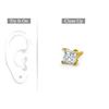 Image 1 : Mens 18K Yellow Gold : Princess Cut Diamond Stud Earring – 0.15 CT. TW.