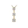 Image 1 : Three Stone Diamond Pendant : 14K Yellow Gold - 1.00 CT Diamonds