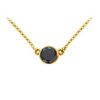Image 1 : 14K Yellow Gold : Bezel Set Round Black Diamond Solitaire Pendant - 1.00 CT. TW.