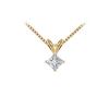 Image 1 : 14K Yellow Gold : Princess Cut Diamond Solitaire Pendant - 0.33 CT. TW.