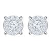 Image 1 : Round Cut Diamond Cluster Earrings In 14K White Gold | 439492