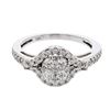 Image 1 : White Diamond Cluster Ring In 14K White Gold | 432741