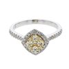 Image 1 : Round-Cut Cushion-Shaped Cluster Diamond Ring In 14K White & Yellow Gold | 437975