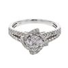 Image 1 : Cushion Cluster Split-Shank Diamond Ring In 14K White Gold | 435826