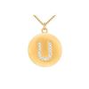 Image 1 : Diamond Initial U Disc Pendant : 14K Yellow Gold - 0.25 CT Diamonds