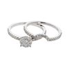 Image 1 : Genuine 0.65CTW Cluster Ring Set 14K White Gold