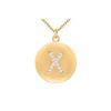Image 1 : Diamond Initial X Disc Pendant : 14K Yellow Gold - 0.25 CT Diamonds