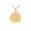 Image 1 : Diamond Initial X Disc Pendant : 14K Yellow Gold - 0.25 CT Diamonds