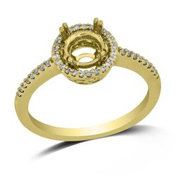 Round Cut Diamond Semi-Mount Engagement Ring In 14K Yellow Gold|439931