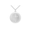 Image 1 : Diamond Cross Pendant : 14K White Gold - 0.10 CT Diamonds