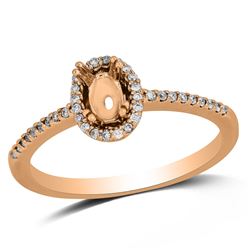 Oval Cut Diamond Semi-Mount Engagement Ring In 14K Rose Gold|439967