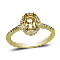 Oval Cut Diamond Semi-Mount Engagement Ring In 14K Yellow Gold|439780