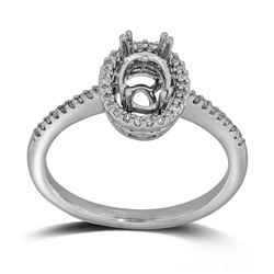 Oval Cut Diamond Semi-Mount Engagement Ring In 14K White Gold|439936