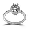 Image 1 : Oval Cut Diamond Semi-Mount Engagement Ring In 14K White Gold|439936