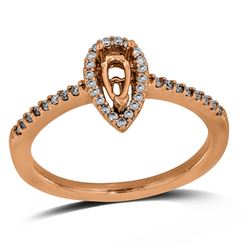 Pear Shape Cut Diamond Semi-Mount Engagement Ring In 14K Rose Gold|439887