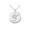 Image 1 : 14K White Gold Plain Letter Z Script Disc Initial Pendant