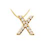 Image 1 : Classic X Initial Diamond Pendant : 14K Yellow Gold - 0.15 CT Diamonds