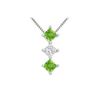 Emerald And Diamond Pendant : 14K White Gold - 1.00 CT TGW