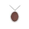 Sterling Silver Chocolate Chalcedony And Cubic Zirconia Pendant 15.08 CT TGW