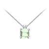 Green Chalcedony Pendant : 14K White Gold - 5.00 CT TGW