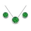 Image 1 : Emerald Pendant And Stud Earrings Set In Sterling Silver 2.00 CT TGW