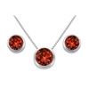 Image 1 : Garnet Pendant And Stud Earrings Set In Sterling Silver 2.00 CT TGW
