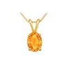 Image 1 : Citrine Solitaire Pendant : 14K Yellow Gold - 1.00 CT TGW