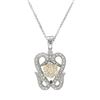 Image 1 : Heart-Shaped Diamond Slider With Flower In 18K Two-Tone Gold | 217092